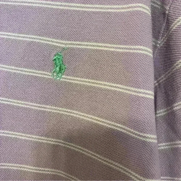 Ralph Lauren Polo Lavender and White Stripe Short Sleeve Men's Size XL - Picture 8 of 11